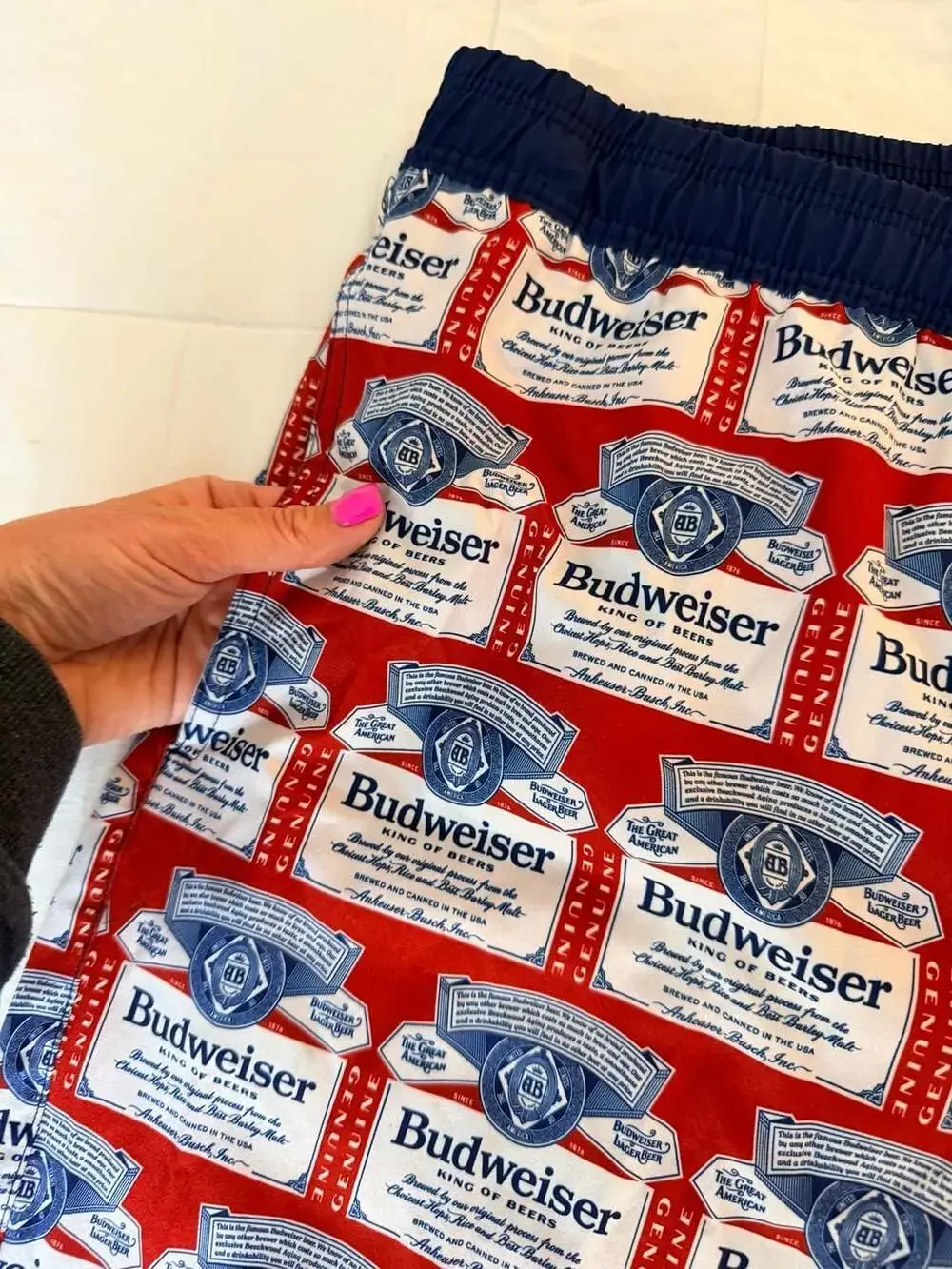 Tipsy Elves Budweiser Swim Trunks Men’s XL Retro Beer Print Shorts
